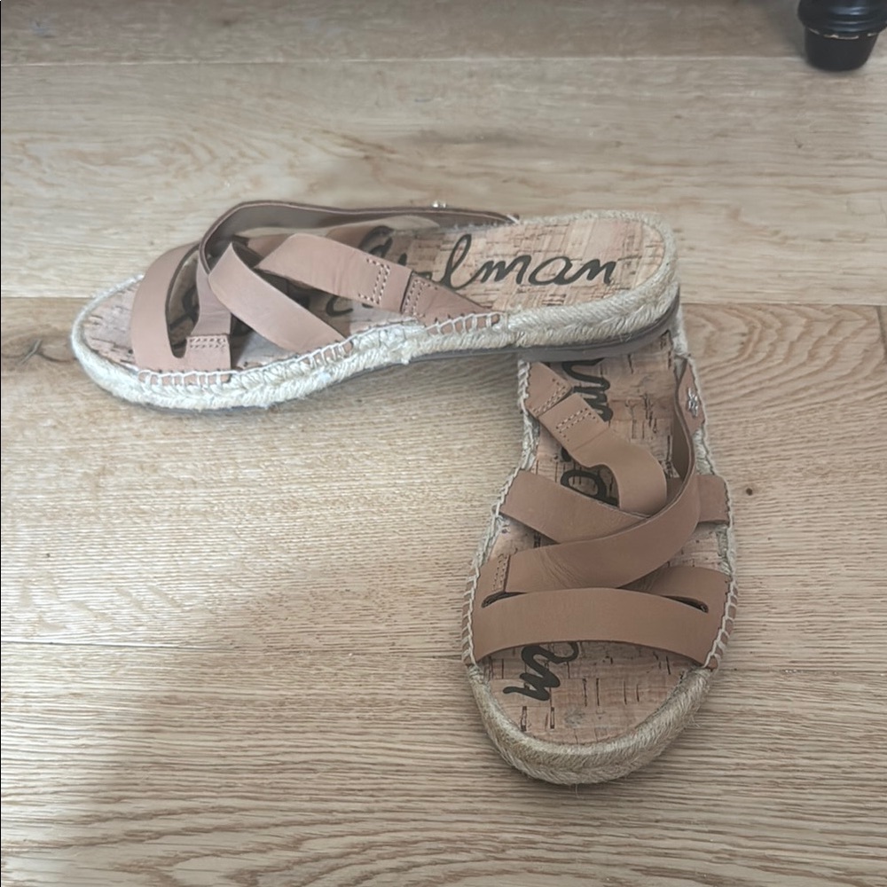 Sam Edelman Tan Espadrille Shoes with Crisscross Straps